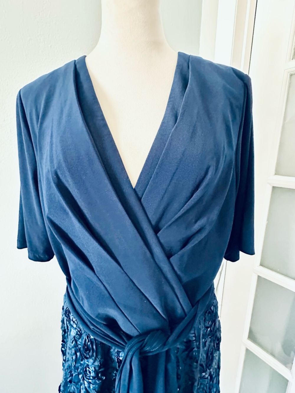 Alex Evenings Midnight Blue Long Sleeve Dress - Picture 2 of 8